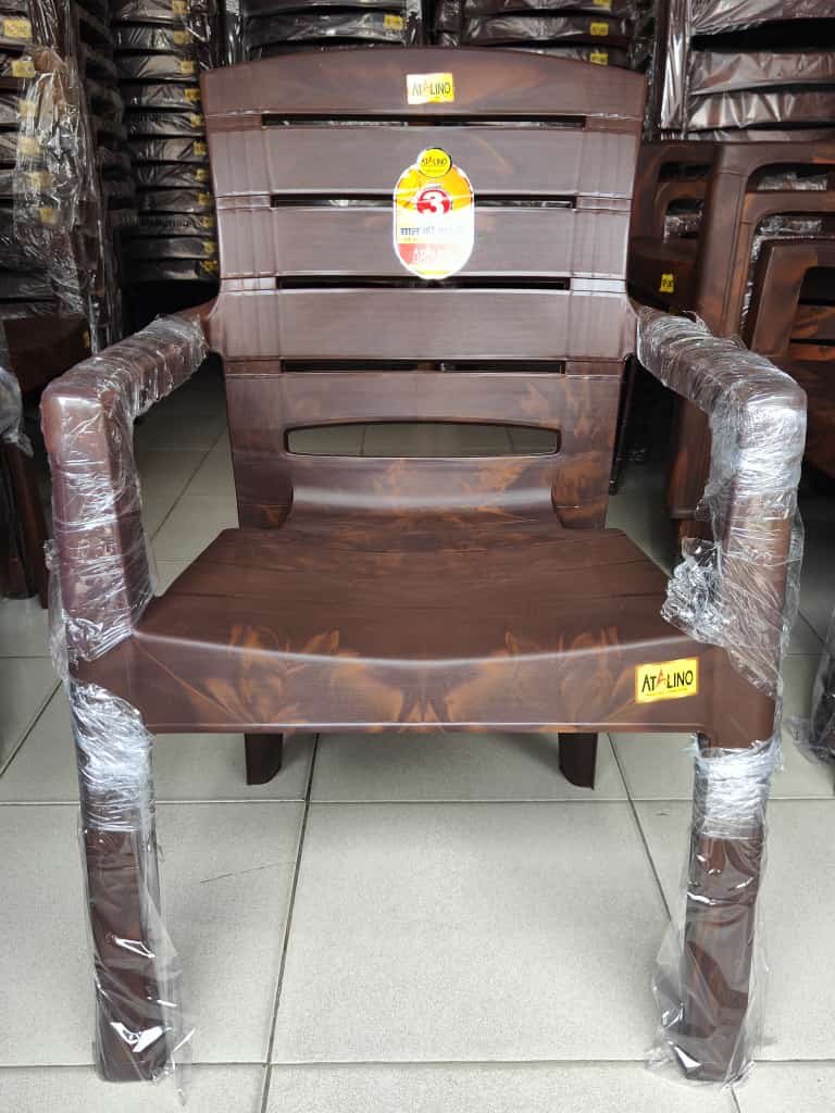 Brown Plastic Chair with Arms Chairs